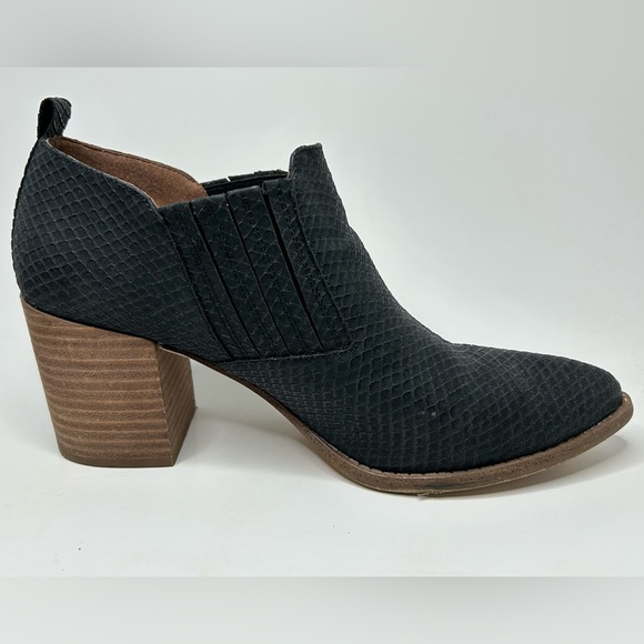 Rockport Charcoal Grey/ Soft Black Snake Print Ankle Bootie Size 10 - Picture 8 of 10